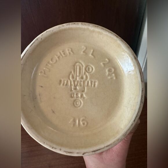 Vintage 1970s Pfaltzgraff Village Cream Pitcher with Brown Floral Design - Picture 6 of 7